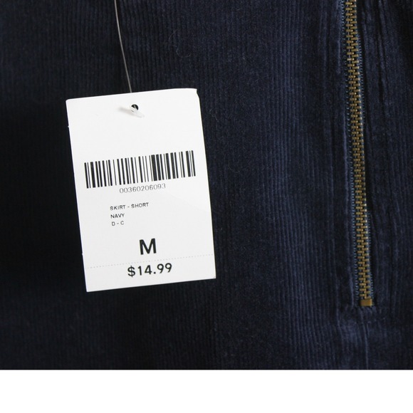 Forever 21 Navy Blue Corduroy A Line Zipper Skirt Junior Size Medium - Picture 6 of 7